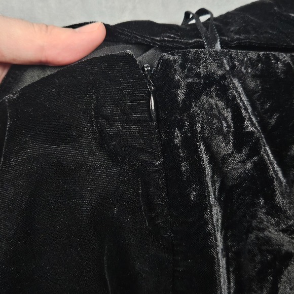 NEW Free People Annalise Velvet Mini Skirt Womens 12 Black Zip Closure Unlined - Picture 8 of 10